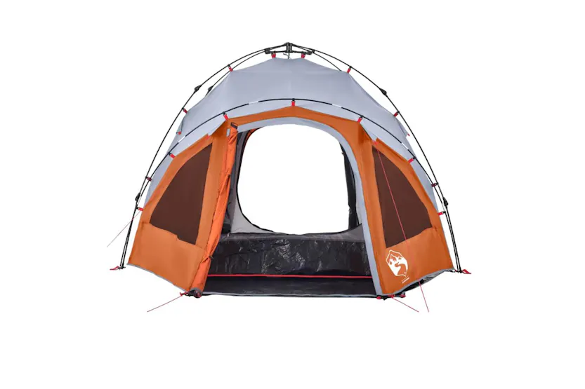 Vidaxl Camping Tent Dome 3-person Grey And Orange Quick Release Vidaxl Camping Tent Dome 3-person Grey And Orange Quick Release