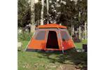 Vidaxl Camping Tent Dome 4-person Grey And Orange Quick Release Vidaxl Camping Tent Dome 4-person Grey And Orange Quick Release