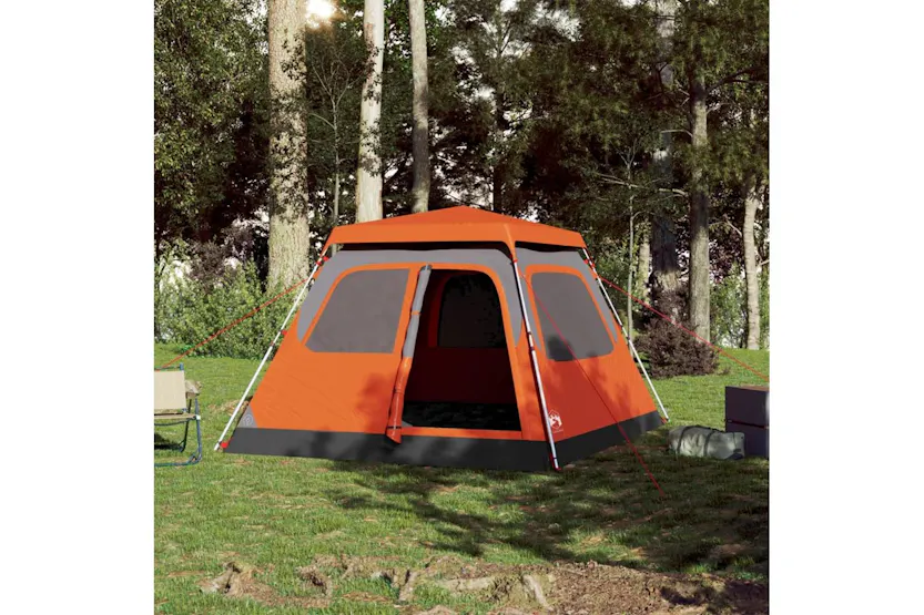 Vidaxl Camping Tent Dome 4-person Grey And Orange Quick Release Vidaxl Camping Tent Dome 4-person Grey And Orange Quick Release