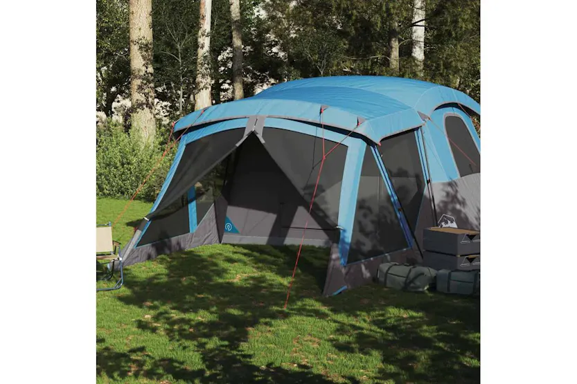 Vidaxl Camping Tent With Porch 4-person Blue Waterproof Vidaxl Camping Tent With Porch 4-person Blue Waterproof