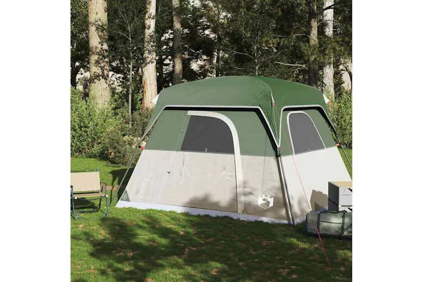 Vidaxl Camping Tent Cabin 4-person Green Waterproof Vidaxl Camping Tent Cabin 4-person Green Waterproof