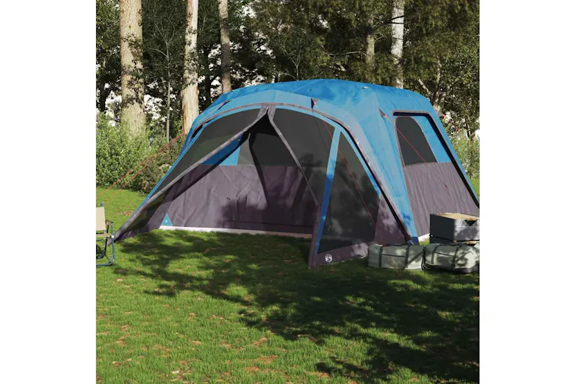 Vidaxl Family Tent With Porch 6-person Blue Waterproof Vidaxl Family Tent With Porch 6-person Blue Waterproof