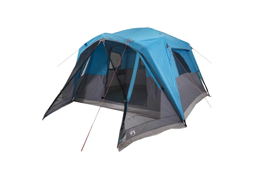 Vidaxl Family Tent With Porch 6-person Blue Waterproof Vidaxl Family Tent With Porch 6-person Blue Waterproof