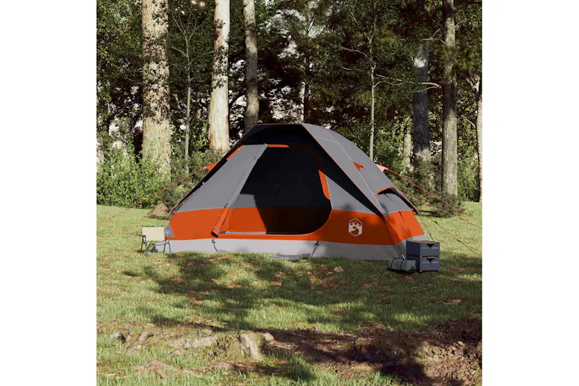 Vidaxl Family Tent Dome 6-person Grey And Orange Waterproof Vidaxl Family Tent Dome 6-person Grey And Orange Waterproof