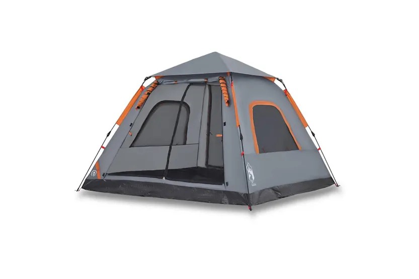 Vidaxl Camping Tent Dome 5-person Grey And Orange Quick Release Vidaxl Camping Tent Dome 5-person Grey And Orange Quick Release