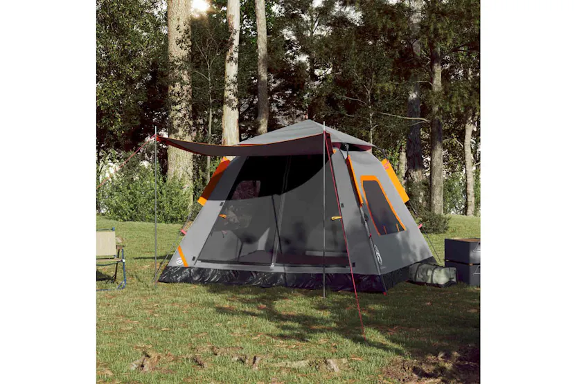 Vidaxl Camping Tent Dome 5-person Grey And Orange Quick Release Vidaxl Camping Tent Dome 5-person Grey And Orange Quick Release