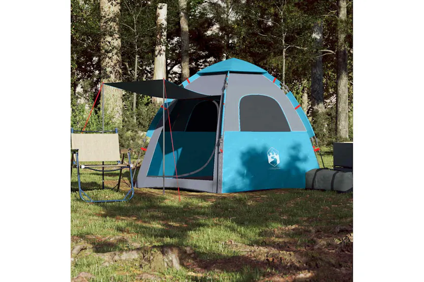 Vidaxl Camping Tent Cabin 4-person Blue Quick Release Vidaxl Camping Tent Cabin 4-person Blue Quick Release