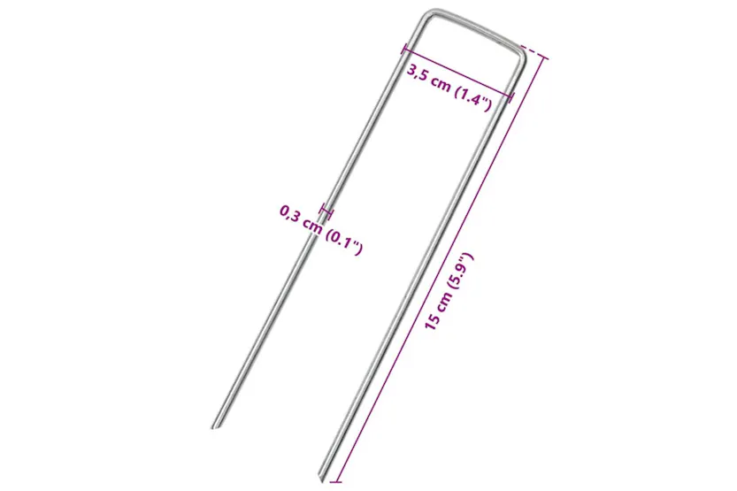 Vidaxl Ground Pegs U Shape 25 Pcs 15x3.5 Cm Galvanised Steel Vidaxl Ground Pegs U Shape 25 Pcs 15x3.5 Cm Galvanised Steel
