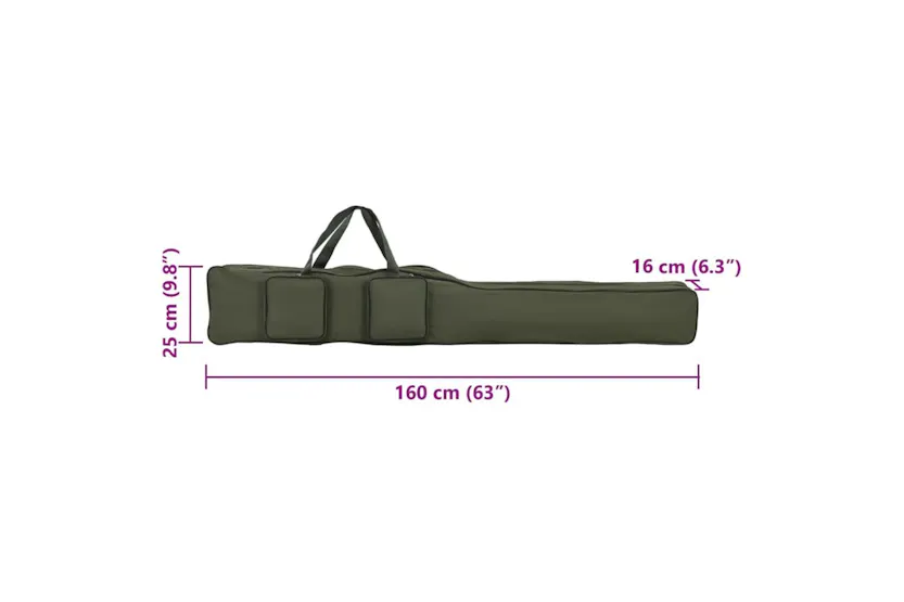 Vidaxl Fishing Rod Bag Dark Green 160 Cm Oxford Fabric Vidaxl Fishing Rod Bag Dark Green 160 Cm Oxford Fabric