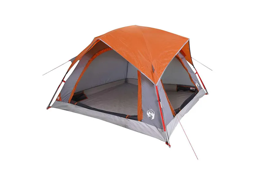 Vidaxl Camping Tent Cabin 4-person Grey And Orange Waterproof Vidaxl Camping Tent Cabin 4-person Grey And Orange Waterproof