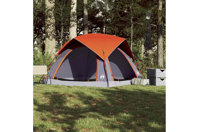 Vidaxl Camping Tent Cabin 4-person Grey And Orange Waterproof Vidaxl Camping Tent Cabin 4-person Grey And Orange Waterproof