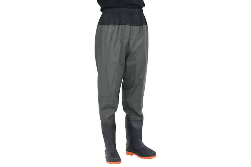 Vidaxl Waist Waders With Boots Dark Green Size 41 Vidaxl Waist Waders With Boots Dark Green Size 41