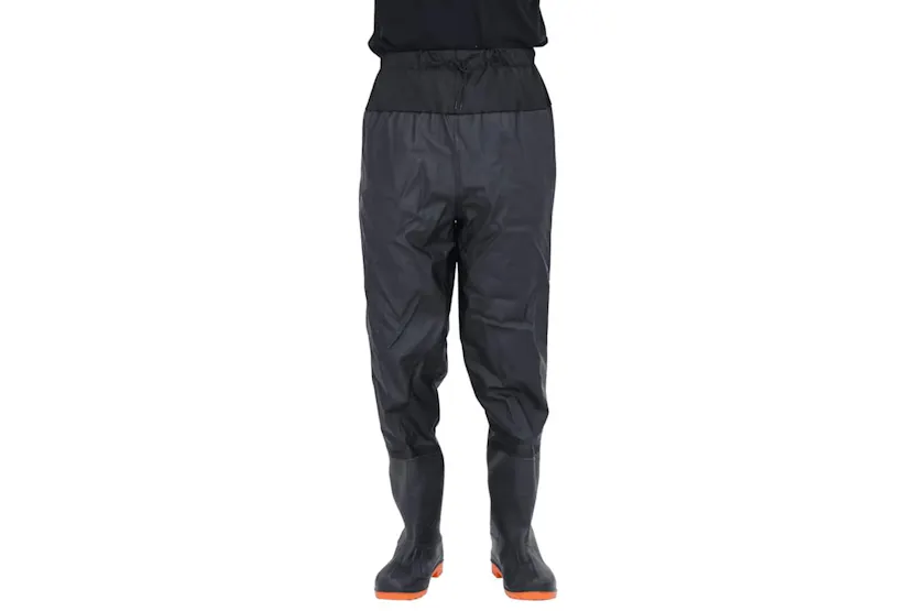 Vidaxl Waist Waders With Boots Black Size 45 Vidaxl Waist Waders With Boots Black Size 45