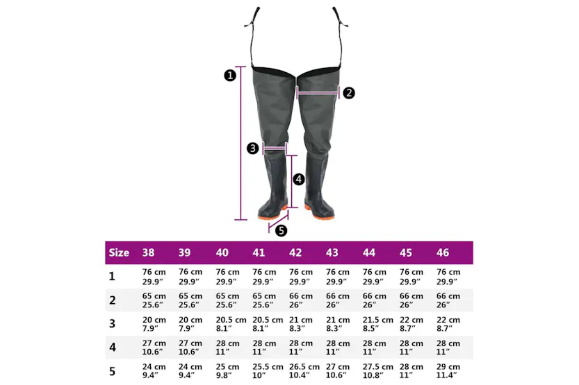 Vidaxl Hip Waders Dark Green Size 42 Vidaxl Hip Waders Dark Green Size 42
