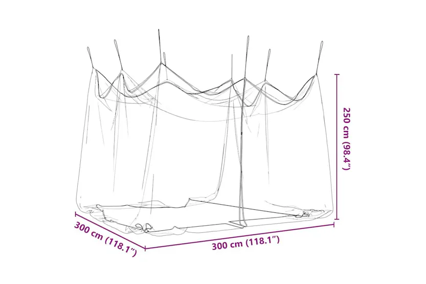 Vidaxl Mosquito Net For Outdoor 220 Mesh Black 300x300x250 Cm Vidaxl Mosquito Net For Outdoor 220 Mesh Black 300x300x250 Cm