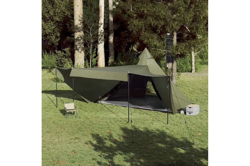 Vidaxl Family Tent Tipi 8-person Olive Green Waterproof Vidaxl Family Tent Tipi 8-person Olive Green Waterproof
