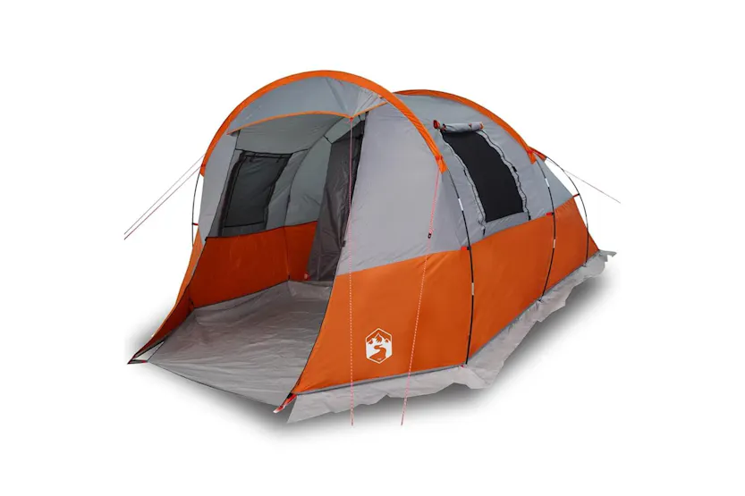 Vidaxl Camping Tent Tunnel 4-person Grey And Orange Waterproof Vidaxl Camping Tent Tunnel 4-person Grey And Orange Waterproof