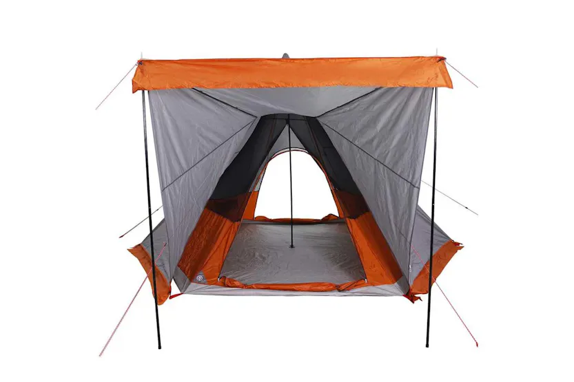 Vidaxl Family Tent Tipi 6-person Grey And Orange Waterproof Vidaxl Family Tent Tipi 6-person Grey And Orange Waterproof