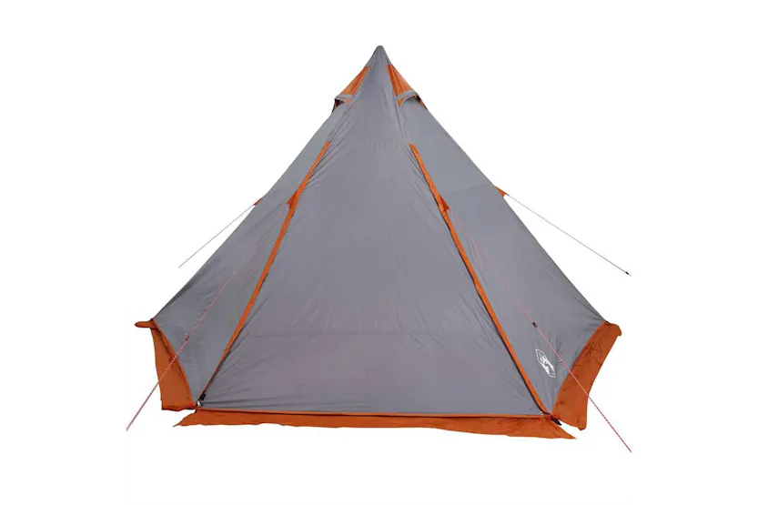 Vidaxl Family Tent Tipi 6-person Grey And Orange Waterproof Vidaxl Family Tent Tipi 6-person Grey And Orange Waterproof