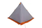Vidaxl Family Tent Tipi 6-person Grey And Orange Waterproof Vidaxl Family Tent Tipi 6-person Grey And Orange Waterproof