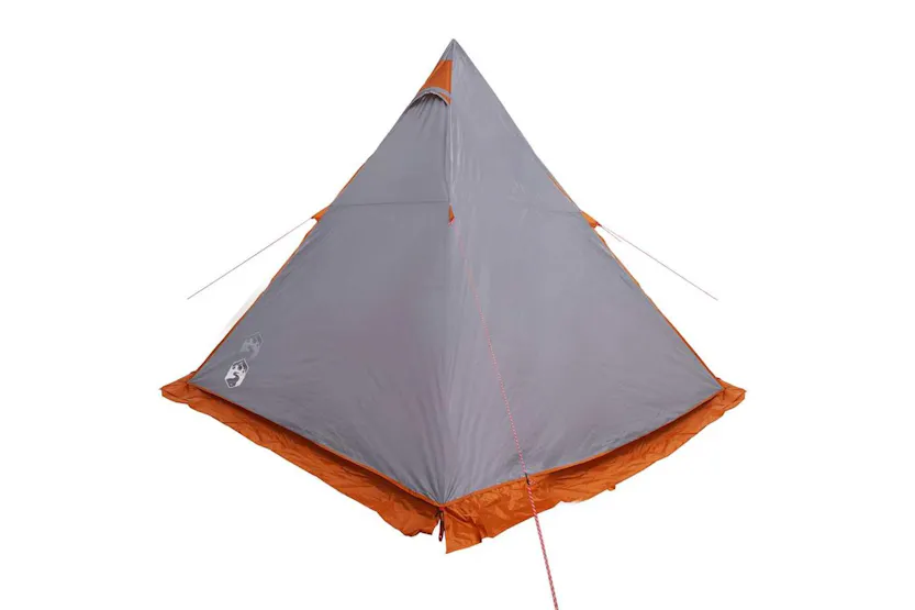 Vidaxl Family Tent Tipi 6-person Grey And Orange Waterproof Vidaxl Family Tent Tipi 6-person Grey And Orange Waterproof