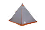 Vidaxl Family Tent Tipi 6-person Grey And Orange Waterproof Vidaxl Family Tent Tipi 6-person Grey And Orange Waterproof