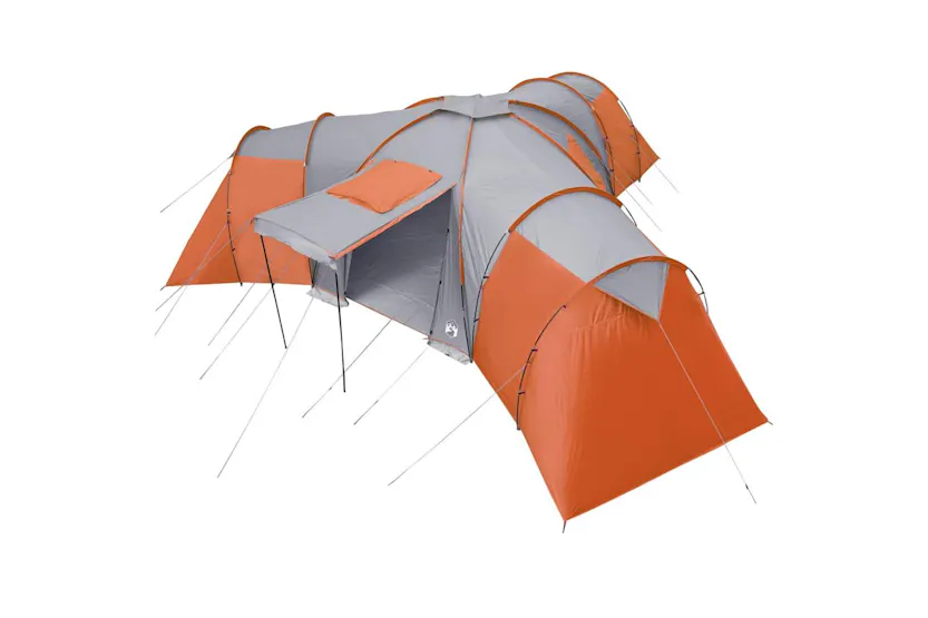 Vidaxl Family Tent Dome 12-person Grey And Orange Waterproof Vidaxl Family Tent Dome 12-person Grey And Orange Waterproof