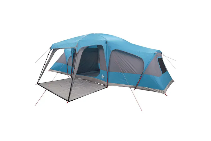 Vidaxl Family Tent With Porch Dome 9-person Blue Waterproof Vidaxl Family Tent With Porch Dome 9-person Blue Waterproof