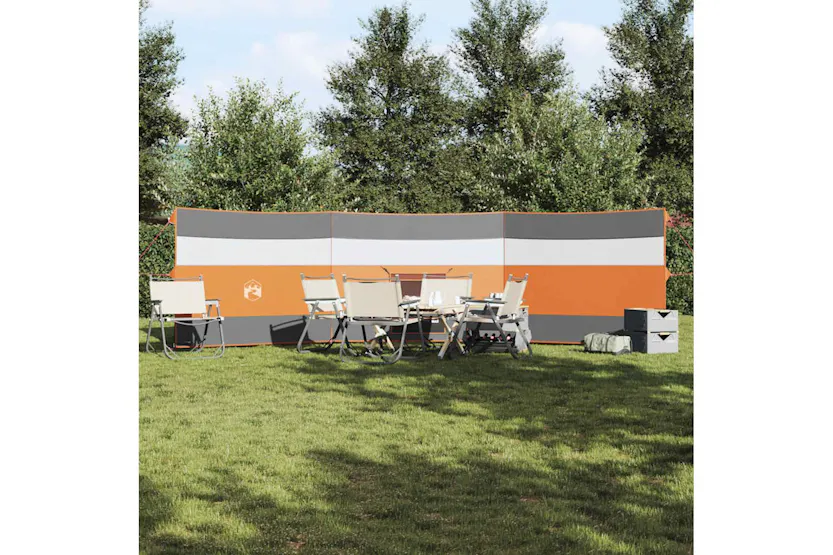 Vidaxl Camping Windbreak Grey And Orange 508x130 Cm Waterproof Vidaxl Camping Windbreak Grey And Orange 508x130 Cm Waterproof