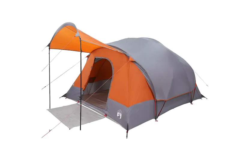 Vidaxl Family Tent Tunnel 8-person Grey And Orange Waterproof Vidaxl Family Tent Tunnel 8-person Grey And Orange Waterproof