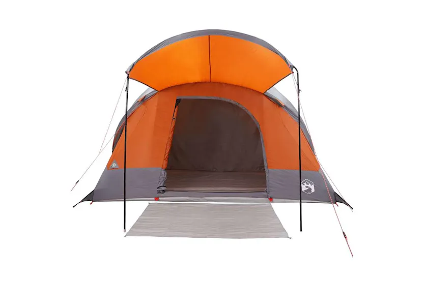 Vidaxl Family Tent Tunnel 8-person Grey And Orange Waterproof Vidaxl Family Tent Tunnel 8-person Grey And Orange Waterproof