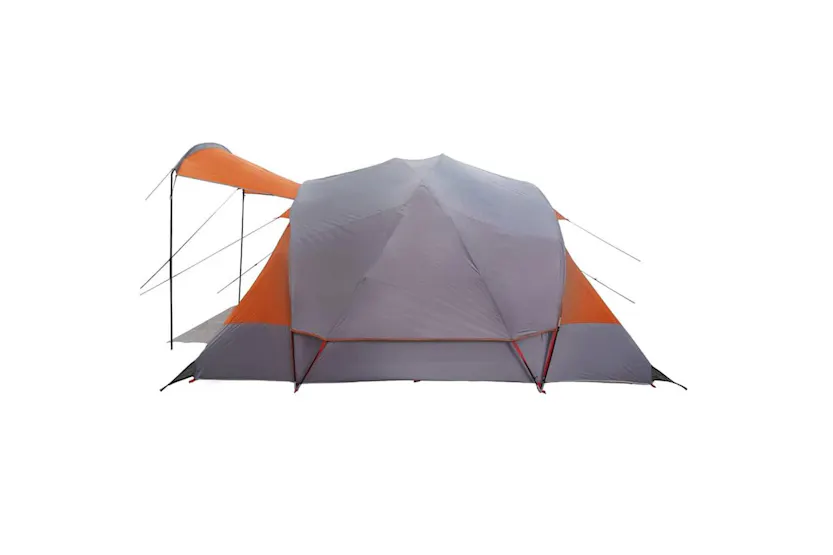 Vidaxl Family Tent Tunnel 8-person Grey And Orange Waterproof Vidaxl Family Tent Tunnel 8-person Grey And Orange Waterproof