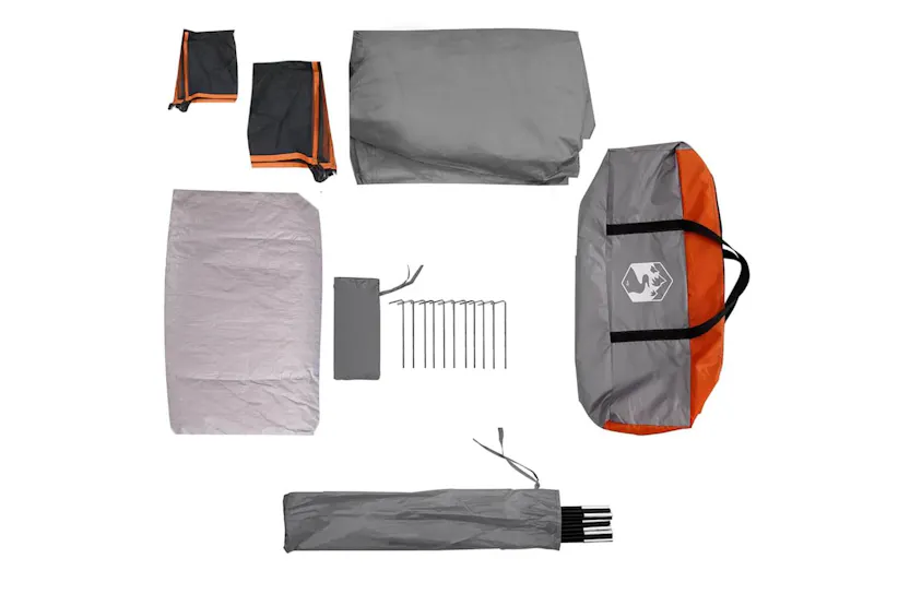Vidaxl Family Tent Cabin 6-person Grey And Orange Waterproof Vidaxl Family Tent Cabin 6-person Grey And Orange Waterproof