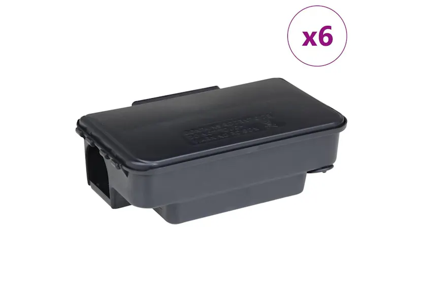Vidaxl Mouse Traps 6 Pcs Black 22x12.5x7.5 Cm Vidaxl Mouse Traps 6 Pcs Black 22x12.5x7.5 Cm