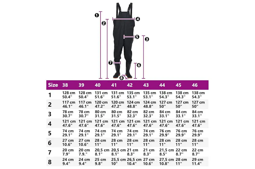 Vidaxl Chest Waders With Boots Black Size 41 Vidaxl Chest Waders With Boots Black Size 41