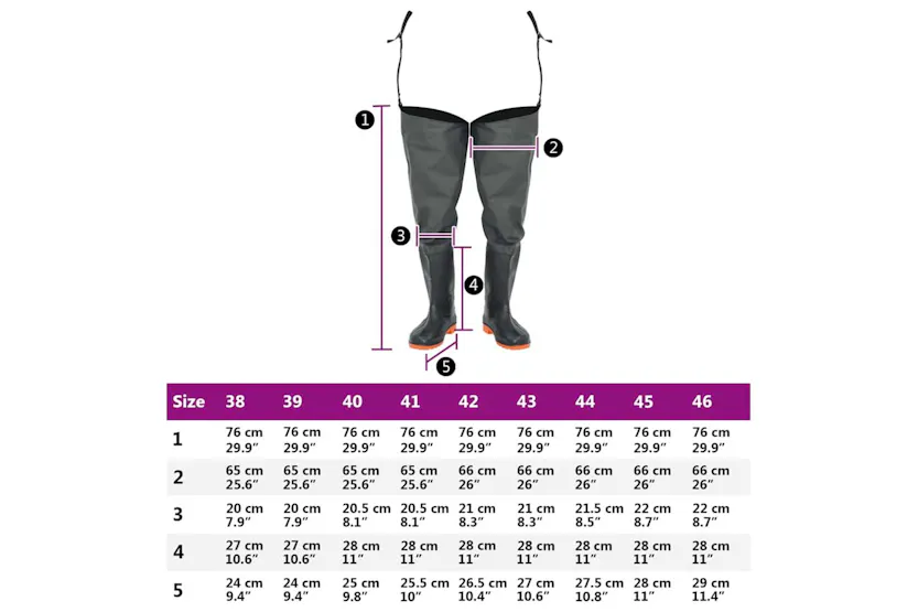 Vidaxl Hip Waders Dark Green Size 44 Vidaxl Hip Waders Dark Green Size 44