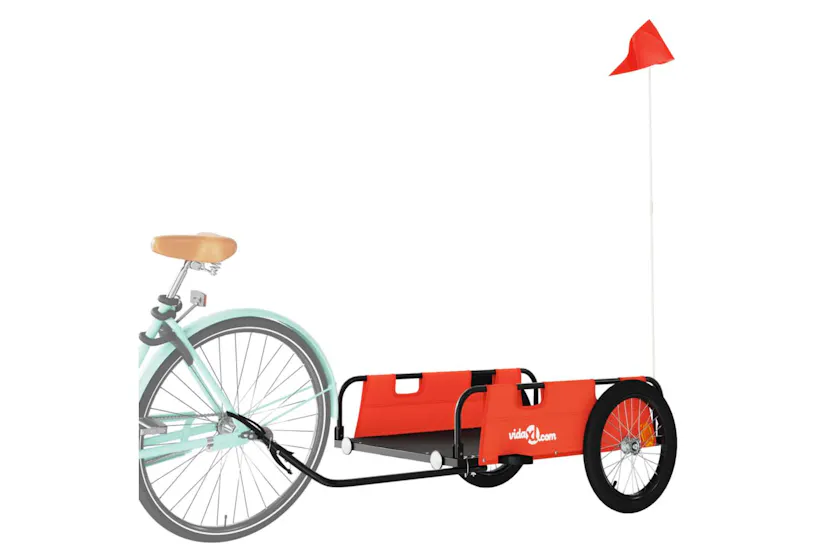 Vidaxl Bike Trailer Orange Oxford Fabric And Iron Vidaxl Bike Trailer Orange Oxford Fabric And Iron