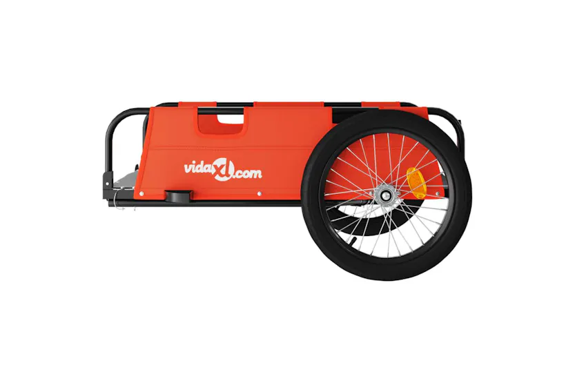 Vidaxl Bike Trailer Orange Oxford Fabric And Iron Vidaxl Bike Trailer Orange Oxford Fabric And Iron