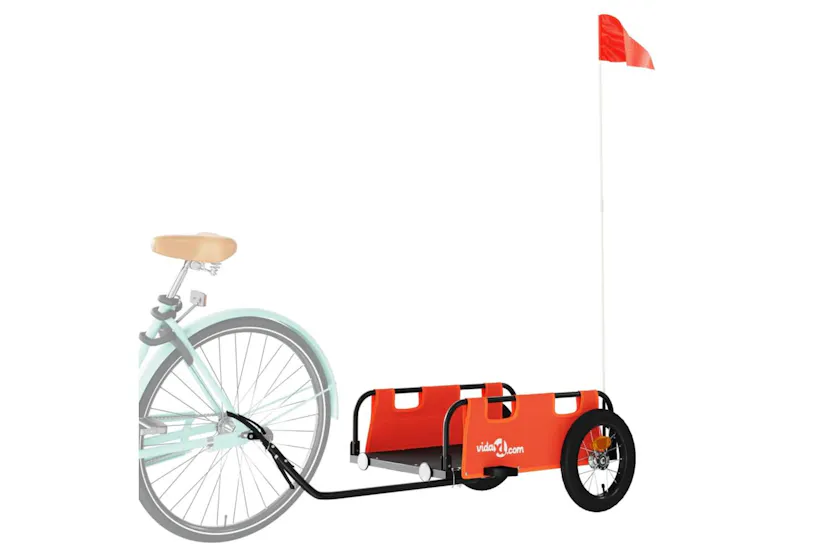 Vidaxl Bike Trailer Orange Oxford Fabric And Iron Vidaxl Bike Trailer Orange Oxford Fabric And Iron