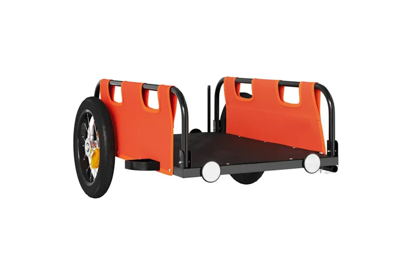 Vidaxl Bike Trailer Orange Oxford Fabric And Iron Vidaxl Bike Trailer Orange Oxford Fabric And Iron