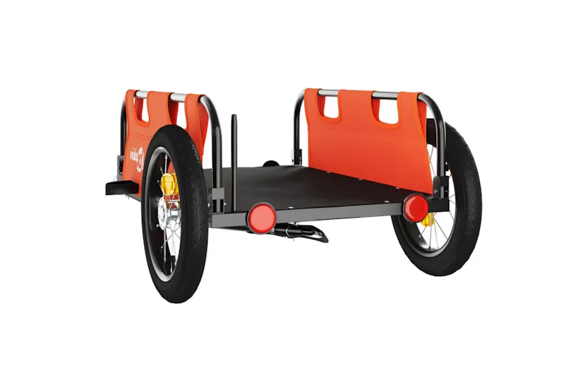 Vidaxl Bike Trailer Orange Oxford Fabric And Iron Vidaxl Bike Trailer Orange Oxford Fabric And Iron