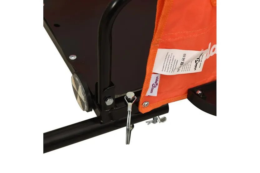 Vidaxl Bike Trailer Orange Oxford Fabric And Iron Vidaxl Bike Trailer Orange Oxford Fabric And Iron