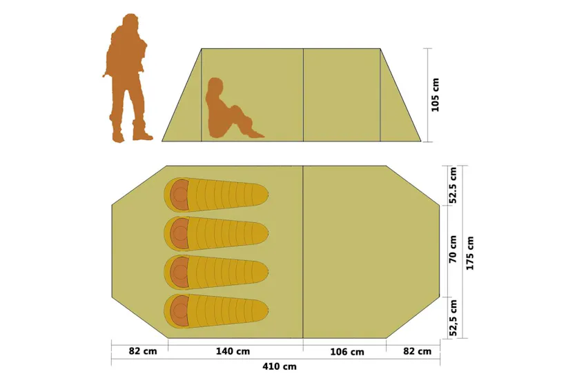 Vidaxl Camping Tent 4 Persons Navy Blue/light Blue Vidaxl Camping Tent 4 Persons Navy Blue/light Blue