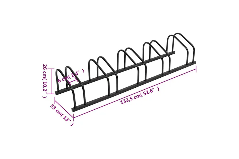 Vidaxl Bike Rack For 5 Bikes Black Steel Vidaxl Bike Rack For 5 Bikes Black Steel