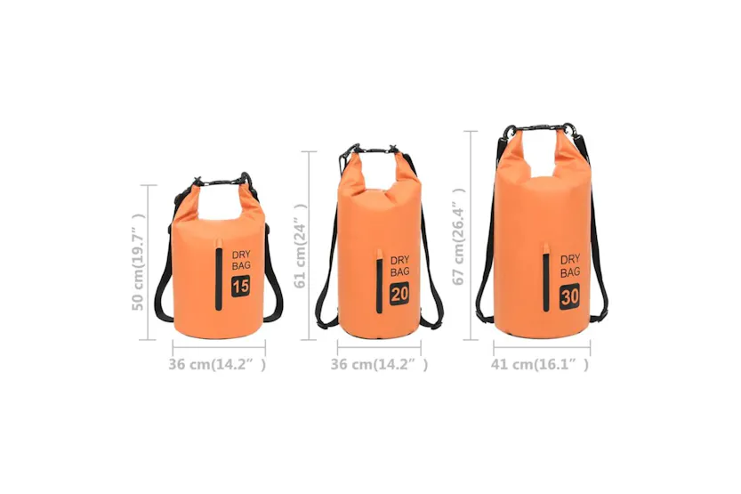 Vidaxl Dry Bag With Zipper Orange 20 L Pvc Vidaxl Dry Bag With Zipper Orange 20 L Pvc