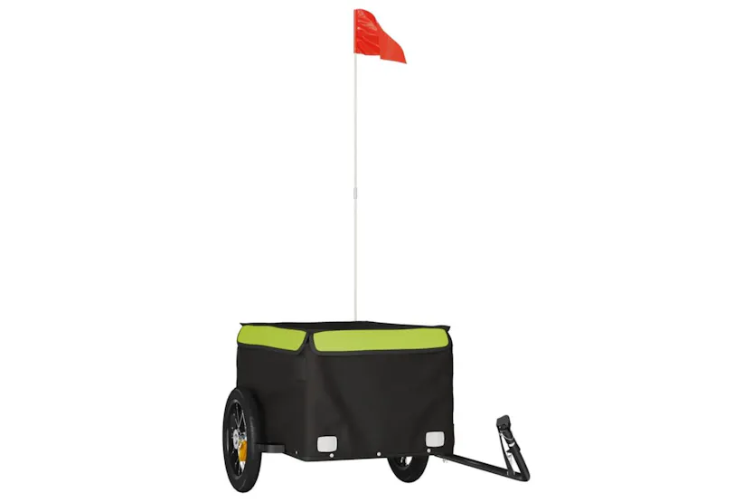 Vidaxl Bike Trailer Black And Green 30 Kg Iron Vidaxl Bike Trailer Black And Green 30 Kg Iron