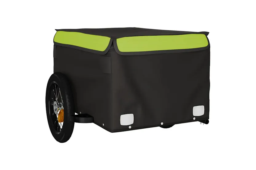 Vidaxl Bike Trailer Black And Green 30 Kg Iron Vidaxl Bike Trailer Black And Green 30 Kg Iron
