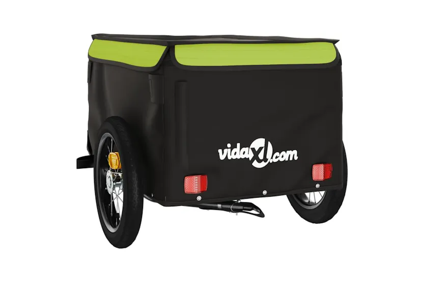 Vidaxl Bike Trailer Black And Green 30 Kg Iron Vidaxl Bike Trailer Black And Green 30 Kg Iron