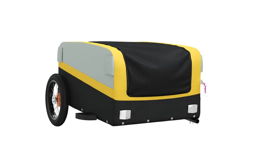 Vidaxl Bike Trailer Black And Yellow 30 Kg Iron Vidaxl Bike Trailer Black And Yellow 30 Kg Iron