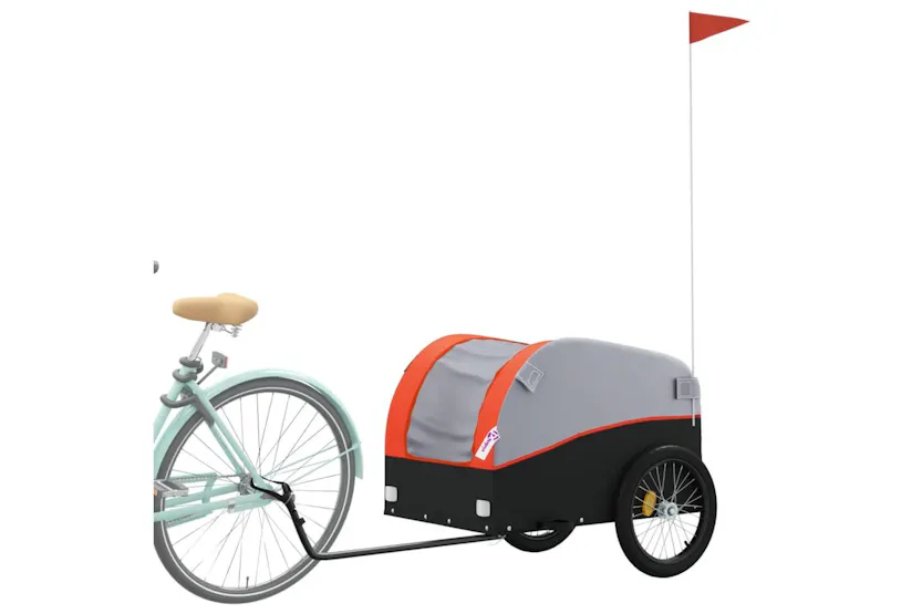 Vidaxl Bike Trailer Black And Orange 45 Kg Iron Vidaxl Bike Trailer Black And Orange 45 Kg Iron